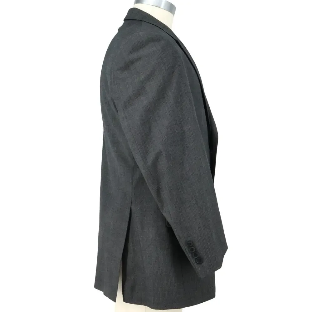 Kenneth Cole Sport Coat Mens 44R Gray Wool Jacket Lined Blazer Awearness Preppy